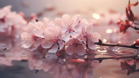 Celebrating nature's ephemeral beauty: the enchanting allure of cherry blossoms in spring, a symphony of pink blooms heralding renewal, serenity, and the timeless grace of fleeting floral eleganceの素材