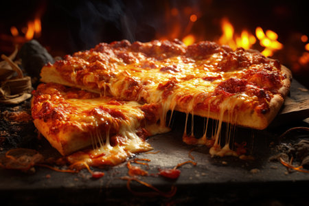 Pizza yeast flatbread, tomato sauce, cheese, herbs a traditional Italian dish stacked filling of tomato sauce, cheese ingredients such s meat, vegetables, mushrooms and other foods. pizzaioloの素材