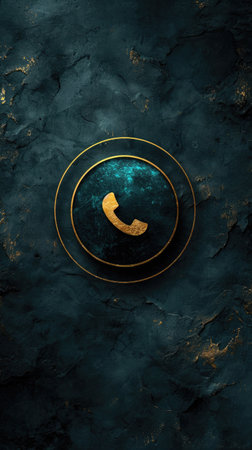Telephone handset banner logo sign: a symbolic representation of communication and connection, conversation and technology in a distinctive and recognizable visual identityの素材
