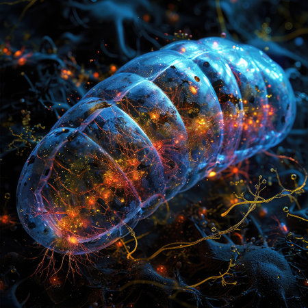 Cellular wonder: mitochondria, the dynamic organelles shaping energy production and vital cell functions within the microscopic landscape of lifeの素材