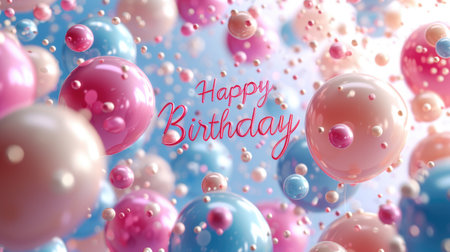 Festive joy: a heartwarming greeting card adorned with the text happy birthday, radiating celebratory cheer and warm wishes, perfect for expressing love and joy on this special occasionの素材