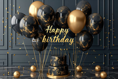 Festive joy: a heartwarming greeting card adorned with the text happy birthday, radiating celebratory cheer and warm wishes, perfect for expressing love and joy on this special occasionの素材