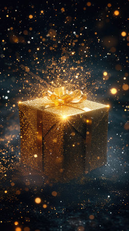 Gift with ribbon: a visual symphony of surprise and celebration, elegance, joy, and the artistry of gifting, captured in stunning detail and vibrant color for various occasions and heartfelt moments.の素材