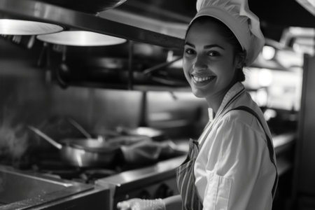 Celebrating labor day: powerful black and white image capturing the versatility of women at work, showing their strength, dedication, and contributions across diverse professions and industries.の素材
