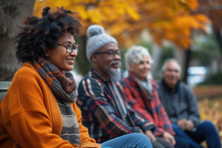Fostering community well-being: care jobs, acts of compassion, neighborhood meetings, and robust community support initiatives promoting unity, empathy, and collective welfare.の素材