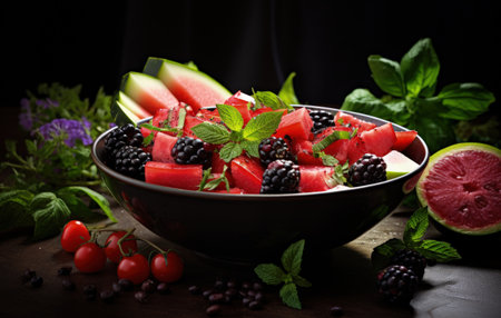 Nourishing greens: goodness of veggie food, fruit, and vegetables in a vibrant culinary symphony, a plant-powered feast for health and vitality, embracing the abundance of nature's bountyの素材