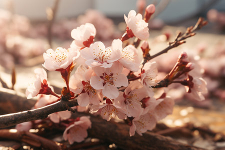 Celebrating nature's ephemeral beauty: the enchanting allure of cherry blossoms in spring, a symphony of pink blooms heralding renewal, serenity, and the timeless grace of fleeting floral eleganceの素材