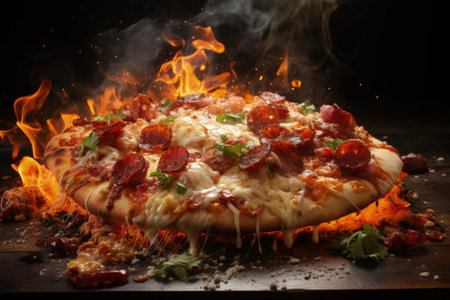 Pizza yeast flatbread, tomato sauce, cheese, herbs a traditional Italian dish stacked filling of tomato sauce, cheese ingredients such s meat, vegetables, mushrooms and other foods. pizzaioloの素材