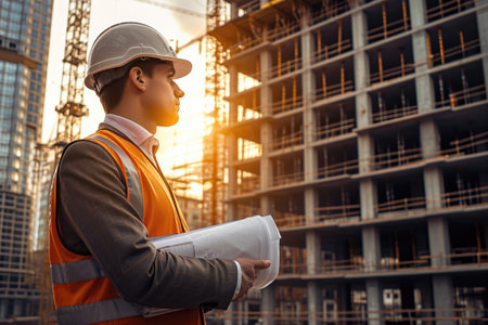 Construction, planning, development: a building concept for the future, architecture, urban design, innovative infrastructure, create sustainable modern cityscapes, shaping landscape progress growthの素材