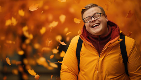 Down syndrome persona, resilience and positivity, radiant joy, genuine smileの素材