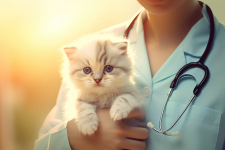 Veterinarian, Veterinary clinic, animal treatment, caring for friends, therapy for quadrupeds, dog cat, compassionate care, expert care for furry friends, ensuring their health and well-beingの素材