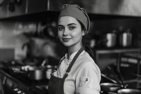 Celebrating labor day: powerful black and white image capturing the versatility of women at work, showing their strength, dedication, and contributions across diverse professions and industries.の素材