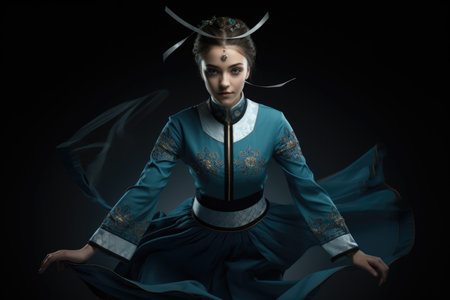 Tatar Mongols: nomadic warriors and conquerors, cultural legacy, military prowess, Eurasian steppes strength, traditional attire, resilience and the spirit of the historic nomadic lifestyleの素材