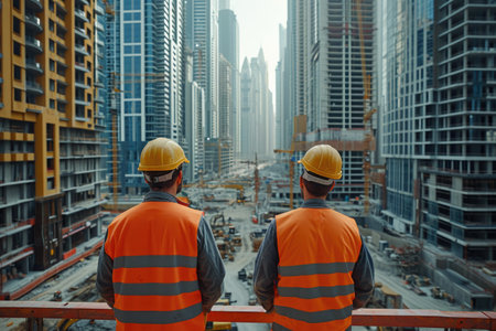 Construction, planning, development: a building concept for the future, architecture, urban design, innovative infrastructure, create sustainable modern cityscapes, shaping landscape progress growthの素材