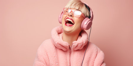 Down syndrome persona, resilience and positivity, radiant joy, genuine smileの素材