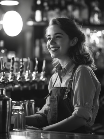 Celebrating labor day: powerful black and white image capturing the versatility of women at work, showing their strength, dedication, and contributions across diverse professions and industries.の素材
