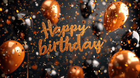 Festive joy: a heartwarming greeting card adorned with the text happy birthday, radiating celebratory cheer and warm wishes, perfect for expressing love and joy on this special occasionの素材