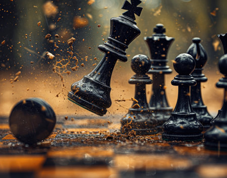 Creative chess: captivating journey through imaginative compositions, artistic arrangements, strategic brilliance, exploring boundless realm where creativity converges with the timeless game of kingsの素材