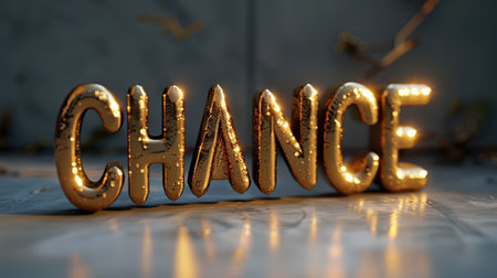 Seizing opportunity: text chance, representing luck, possibility, and opportunity, a symbol of embracing uncertainty and taking risks in pursuit of potential success and fortune.の素材