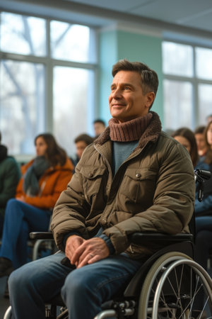 Empowering: inspiring showing differently abled individuals work, breaking barriers, demonstrating resilience, and contributing their skills to create an inclusive and diverse workplaceの素材