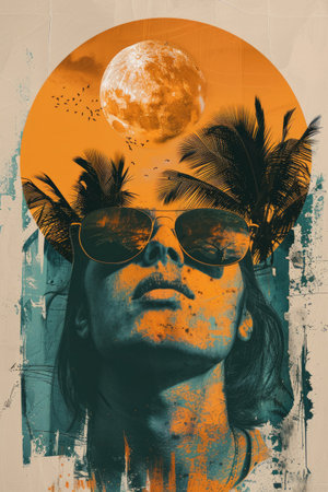 Trendy visual collage: contemporary and edgy collage art the trends, modern style and dynamic composition for innovative and captivating design inspirationの素材