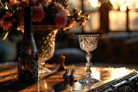 Effervescent elixir: sparkling wine, a bubbly celebration encapsulated in every sip, a golden symphony of effervescence and refined elegance for moments of joyous revelryの素材