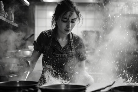 Celebrating labor day: powerful black and white image capturing the versatility of women at work, showing their strength, dedication, and contributions across diverse professions and industries.の素材