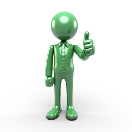 3d man is green tick symbol, signifying completion and success, in a compelling visual representation of achievement and endorsement, a check off character.の素材