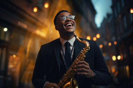 Harmony in improvisation: soulful and dynamic realms of jazz style, a melodic journey through the expressive evolution of rhythm, blues, swing, and the rich tapestry of improvisational creativity.の素材