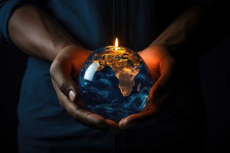 Earth hour: a global call to action for environmental awareness, unity, and energy conservation, symbolizing a collective commitment to a sustainable and eco-friendly future for our planetの素材