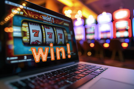 Winning and bonus concept, , banner and wallpaper for bonus and win, prize, triumph of victory, joy of achieving what you want, gambling theme, casino, online gamesの素材