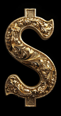 Sign dollar, ubiquitous symbol of wealth, commerce, and global finance, economic and transactions, power and financial transactions worldwide.の素材