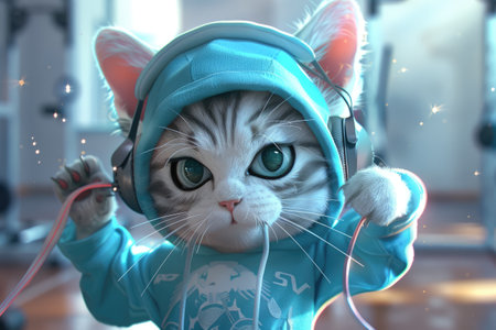 Whimsical wonder: delightful 3d animation brings to life a super cute baby kitten in an endearing and enchanting display of adorability and charm.の素材