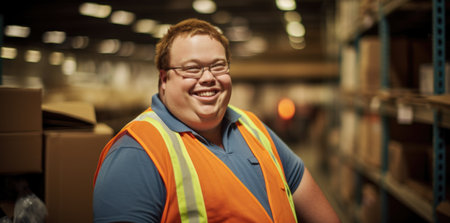 Down syndrome persona, resilience and positivity, radiant joy, genuine smileの素材