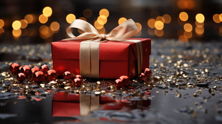 Gift with ribbon: a visual symphony of surprise and celebration, elegance, joy, and the artistry of gifting, captured in stunning detail and vibrant color for various occasions and heartfelt moments.の素材