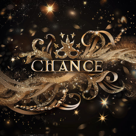 Seizing opportunity: text chance, representing luck, possibility, and opportunity, a symbol of embracing uncertainty and taking risks in pursuit of potential success and fortune.の素材