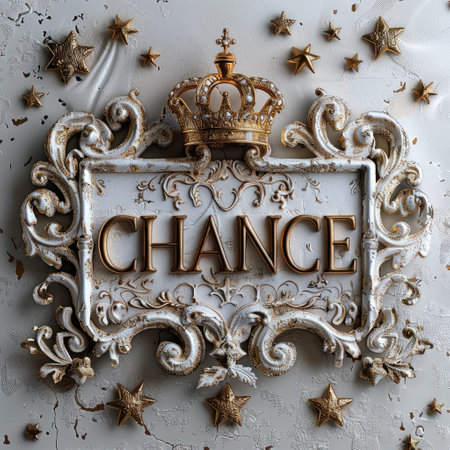 Seizing opportunity: text chance, representing luck, possibility, and opportunity, a symbol of embracing uncertainty and taking risks in pursuit of potential success and fortune.の素材
