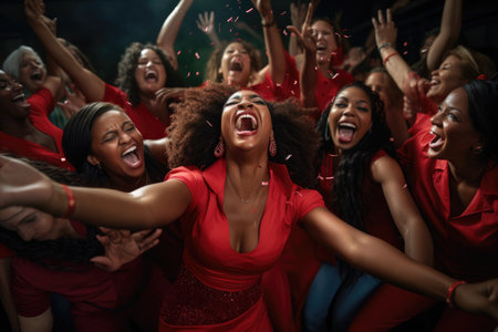 Energetic party vibes, dynamic celebration with music, dance, and joyous moments, essence of lively gatherings and memorable festivities for all to enjoy and cherish corporate event.の素材