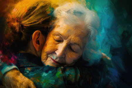 Navigating challenges with compassion: insightful portraying the world of Parkinson's, Alzheimer's, and associated problems, emphasizing the importance of empathetic care and supportの素材