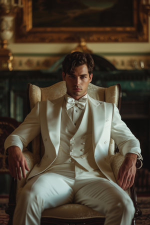 Timeless elegance: men in tuxedos showcase refined style, sophistication, and classic charm, embodying the epitome of formal fashion for special events, celebrations, and black-tie occasionsの素材