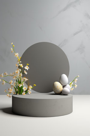 Celebrate easter joy: a delightful mockup with copy space frame, capturing the essence of springtime festivities and renewal of hope in stylish and festive design for cards, displays, creative projectsの素材