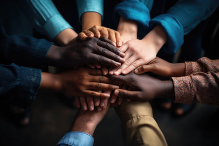 Fostering community well-being: care jobs, acts of compassion, neighborhood meetings, and robust community support initiatives promoting unity, empathy, and collective welfare.の素材
