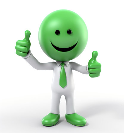 3d man is green tick symbol, signifying completion and success, in a compelling visual representation of achievement and endorsement, a check off character.の素材