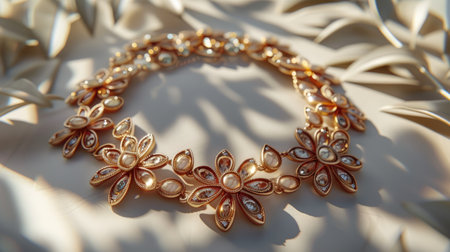 Radiant elegance: an opulent portrayal of luxury embodied in a captivating necklace, exuding sophistication, glamor, and timeless beauty, perfect for discerning tastes and refined occasions.の素材