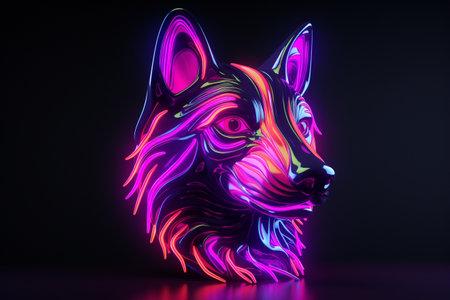 creative glowing neon holographic 3d glow: vibrant and innovative visuals, showcasing futuristic technology and mesmerizing light effects in a captivating and dynamic compositionの素材