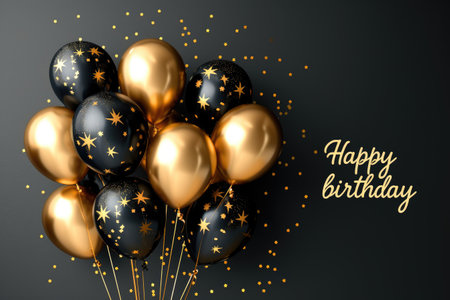 Festive joy: a heartwarming greeting card adorned with the text happy birthday, radiating celebratory cheer and warm wishes, perfect for expressing love and joy on this special occasionの素材