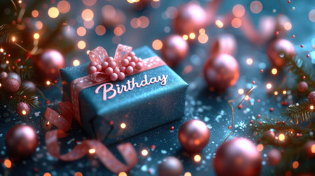 Festive joy: a heartwarming greeting card adorned with the text happy birthday, radiating celebratory cheer and warm wishes, perfect for expressing love and joy on this special occasionの素材