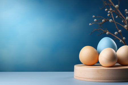 Celebrate easter joy: a delightful mockup with copy space frame, capturing the essence of springtime festivities and renewal of hope in stylish and festive design for cards, displays, creative projectsの素材