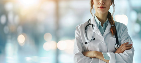 Medical concept, family doc, doctor online. Clinic Hospital Holistic health approach. innovative medical care, Patient-centered care .Banner copyspace backgroundの素材