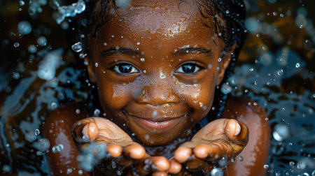 Celebrating world water day, raising awareness and promoting sustainable water management, advocating for access to clean water for all, collective action for a healthier planet and brighter futureの素材